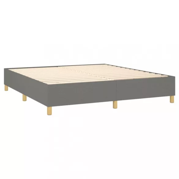 sötétszürke szövet rugós és LED-es ágy matraccal 180 x 200 cm