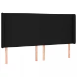 fekete szövet rugós és LED-es ágy matraccal 180 x 200 cm