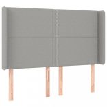 világosszürke szövet rugós és LED-es ágy matraccal 140x190 cm