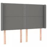 sötétszürke szövet rugós és LED-es ágy matraccal 140x190 cm