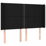 fekete szövet rugós és LED-es ágy matraccal 140x200 cm