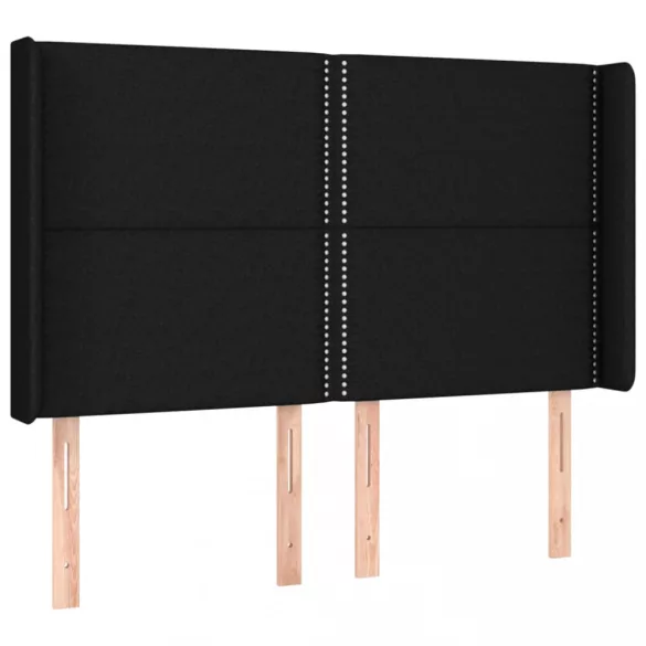 fekete szövet rugós és LED-es ágy matraccal 140x200 cm