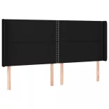 fekete szövet rugós és LED-es ágy matraccal 180 x 200 cm