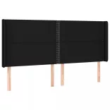 fekete szövet rugós és LED-es ágy matraccal 200x200 cm