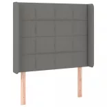 sötétszürke szövet rugós és LED-es ágy matraccal 90x190 cm