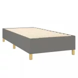sötétszürke szövet rugós és LED-es ágy matraccal 90x200 cm