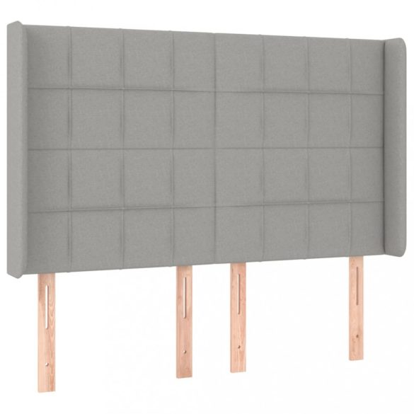 világosszürke szövet rugós és LED-es ágy matraccal 140x190 cm