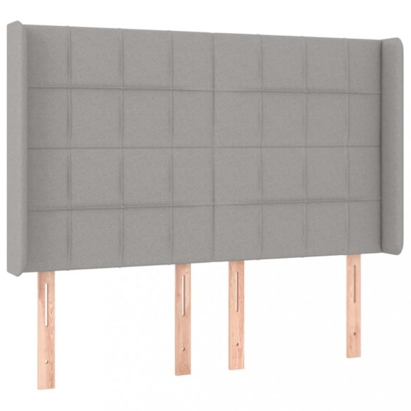 világosszürke szövet rugós és LED-es ágy matraccal 140x200 cm