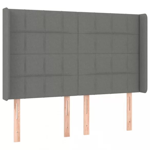sötétszürke szövet rugós és LED-es ágy matraccal 140x200 cm