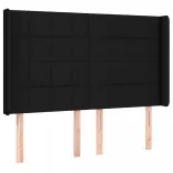 fekete szövet rugós és LED-es ágy matraccal 140x200 cm
