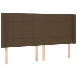 barna szövet rugós és LED-es ágy matraccal 160x200 cm