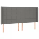 sötétszürke szövet rugós és LED-es ágy matraccal 180 x 200 cm