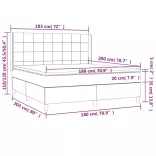 sötétszürke szövet rugós és LED-es ágy matraccal 180 x 200 cm