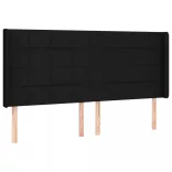 fekete szövet rugós és LED-es ágy matraccal 180 x 200 cm
