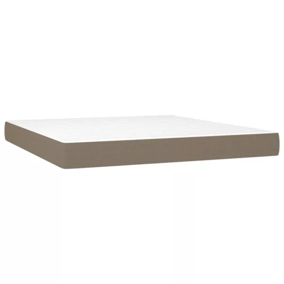 tópszínű szövet rugós és LED-es ágy matraccal 180 x 200 cm