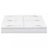 fehér fenyőfa homokozó 95 x 90 x 15 cm