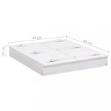 fehér fenyőfa homokozó 95 x 90 x 15 cm