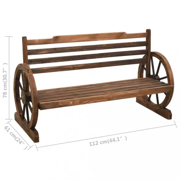 tömör fenyőfa kerti pad 112 cm