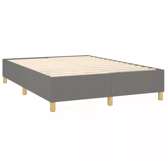 sötétszürke szövet rugós és LED-es ágy matraccal 140x190 cm