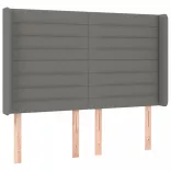 sötétszürke szövet rugós és LED-es ágy matraccal 140x190 cm