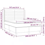 fekete szövet rugós és LED-es ágy matraccal 140x190 cm