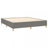 sötétszürke szövet rugós és LED-es ágy matraccal 160x200 cm