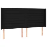 fekete szövet rugós és LED-es ágy matraccal 160x200 cm