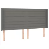 sötétszürke szövet rugós és LED-es ágy matraccal 180 x 200 cm