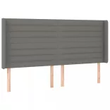 sötétszürke szövet rugós és LED-es ágy matraccal 200x200 cm