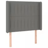 sötétszürke szövet rugós és LED-es ágy matraccal 90x190 cm