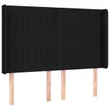 fekete szövet rugós és LED-es ágy matraccal 140x190 cm