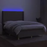 tópszínű szövet rugós és LED-es ágy matraccal 140x190cm