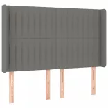 sötétszürke szövet rugós és LED-es ágy matraccal 140x200 cm