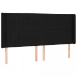 fekete szövet rugós és LED-es ágy matraccal 160x200 cm