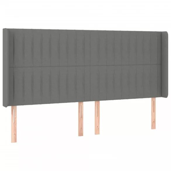 sötétszürke szövet rugós és LED-es ágy matraccal 180 x 200 cm