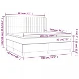 sötétszürke szövet rugós és LED-es ágy matraccal 180 x 200 cm