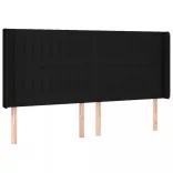 fekete szövet rugós és LED-es ágy matraccal 180 x 200 cm