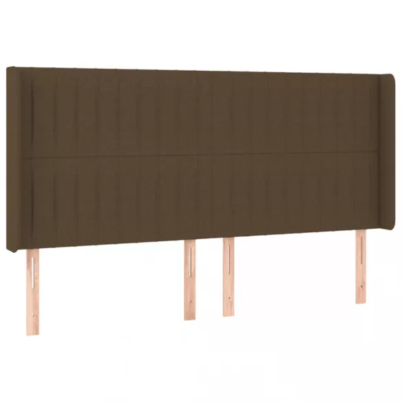 barna szövet rugós és LED-es ágy matraccal 200x200 cm