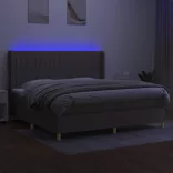 tópszínű szövet rugós és LED-es ágy matraccal 200 x 200 cm