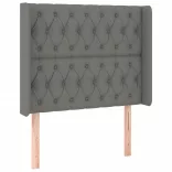 sötétszürke szövet rugós és LED-es ágy matraccal 90x190 cm