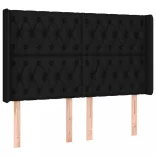 fekete szövet rugós és LED-es ágy matraccal 140x190 cm