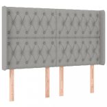 világosszürke szövet rugós és LED-es ágy matraccal 140x200 cm