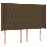 barna szövet rugós és LED-es ágy matraccal 160x200 cm