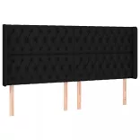 fekete szövet rugós és LED-es ágy matraccal 180 x 200 cm