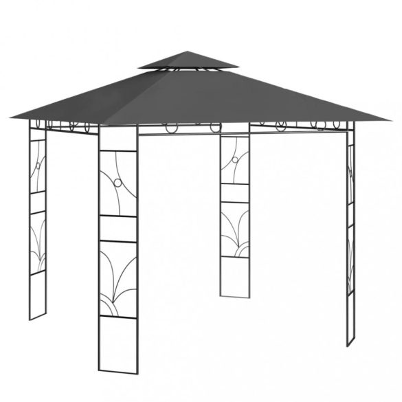 antracitszürke pavilon 3 x 3 x 2,7 m 160 g/m²