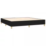 fekete szövet rugós és LED-es ágy matraccal 200x200 cm