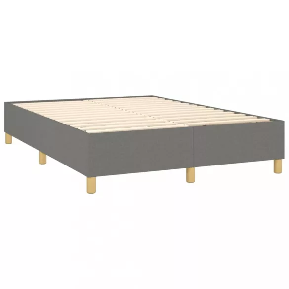 sötétszürke szövet rugós és LED-es ágy matraccal 140x190 cm
