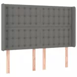 sötétszürke szövet rugós és LED-es ágy matraccal 140x190 cm