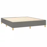 sötétszürke szövet rugós és LED-es ágy matraccal 160x200 cm