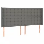 sötétszürke szövet rugós és LED-es ágy matraccal 160x200 cm